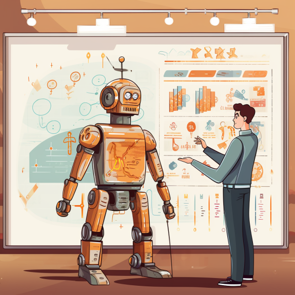 "L'IA apprend à réaliser des graphiques" (Midjourney, M. de R.)