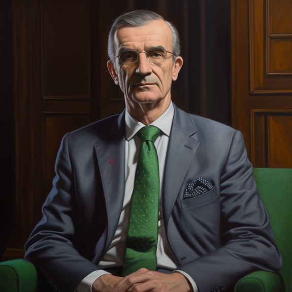 "François Villeroy de Galhau vu par Midjourney" (Qant, M. de R. vu par Midjourney)