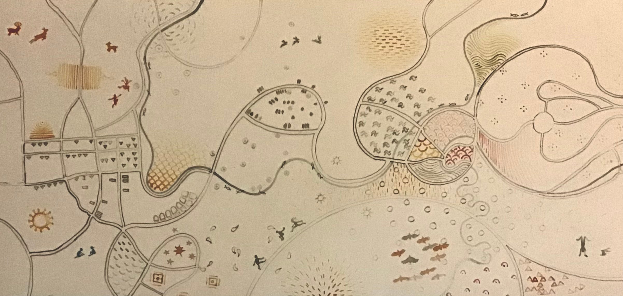 Cartographie des potentialités - Il y a de quoi faire, Aquarelle sur papier, 29,7 / 42 cm, Détail, 2023