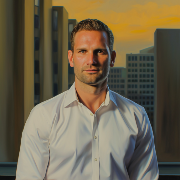 Derek Manky vu par Midjourney (M. de R. pour Qant)