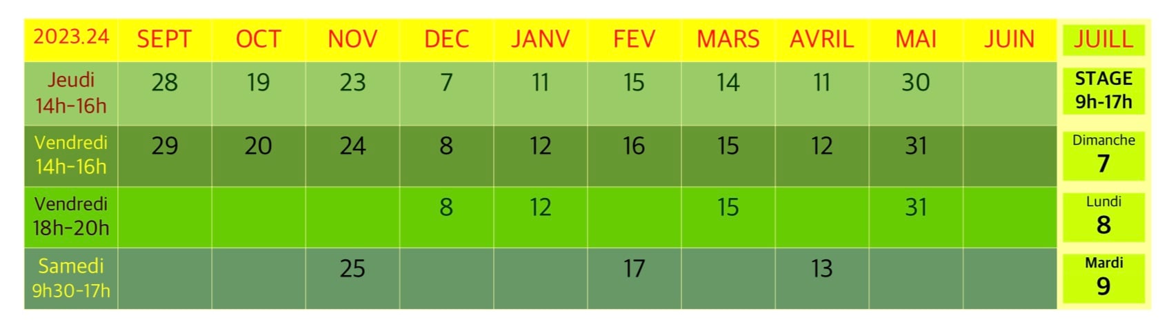 tarifs  : jeudi , vendredi : 22€ ou 17€ en s’abonnant à 6 séances — samedi : 60€ ou 51€ si abonnement à 3 samedi . 