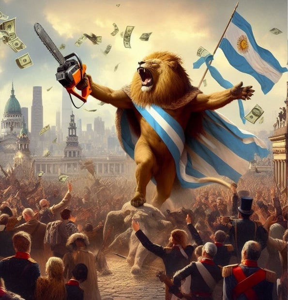 Un des memes circulant en Argentine sur la victoire de Javier Milei (Source : Clarìn)/