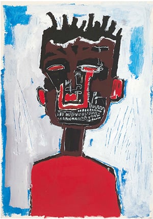 Un self portrait de Jean-Michel Basquiat dont aucun tableau ne descend au-dessous de 50 millions !