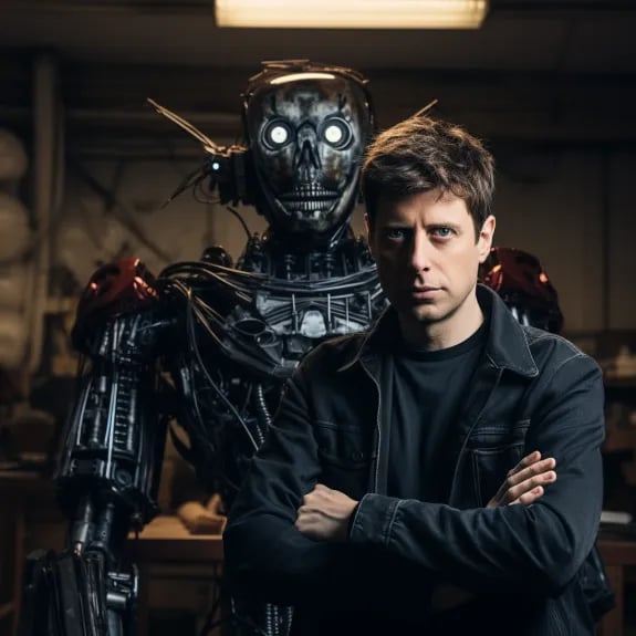 "Sam et le robot dangereux" (Qant, M. de R. avec Midjourney)