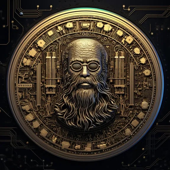 “Une pièce de monnaie numérique” (Qant, M. de R. avec Midjourney)