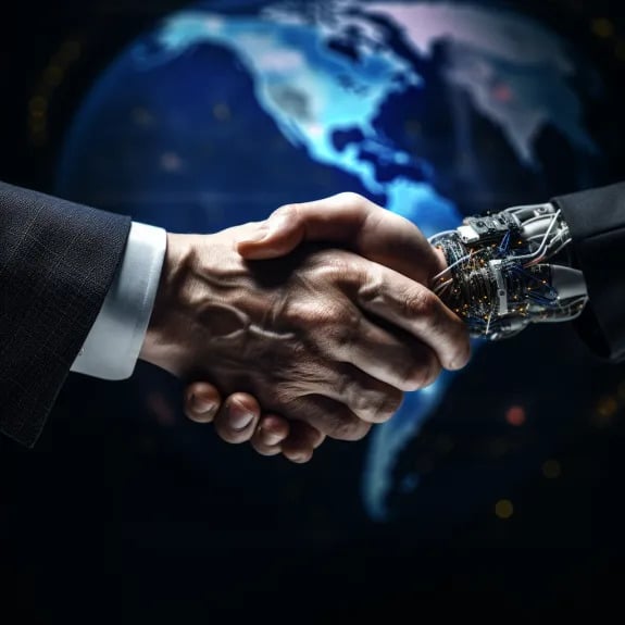 “Réglementer l’IA à l’échelle mondiale” (Qant, M. de R. avec Midjourney)