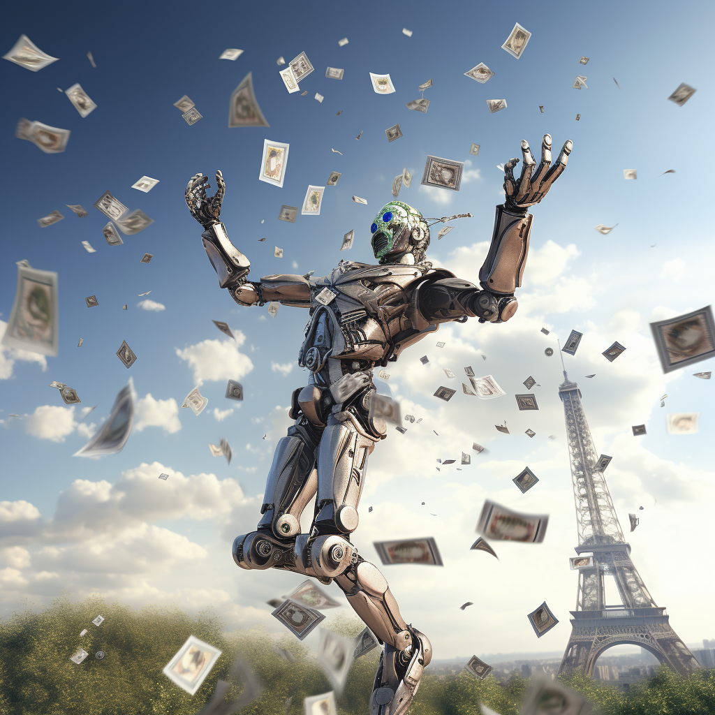"Le robot roule sur l'or à Paris)
