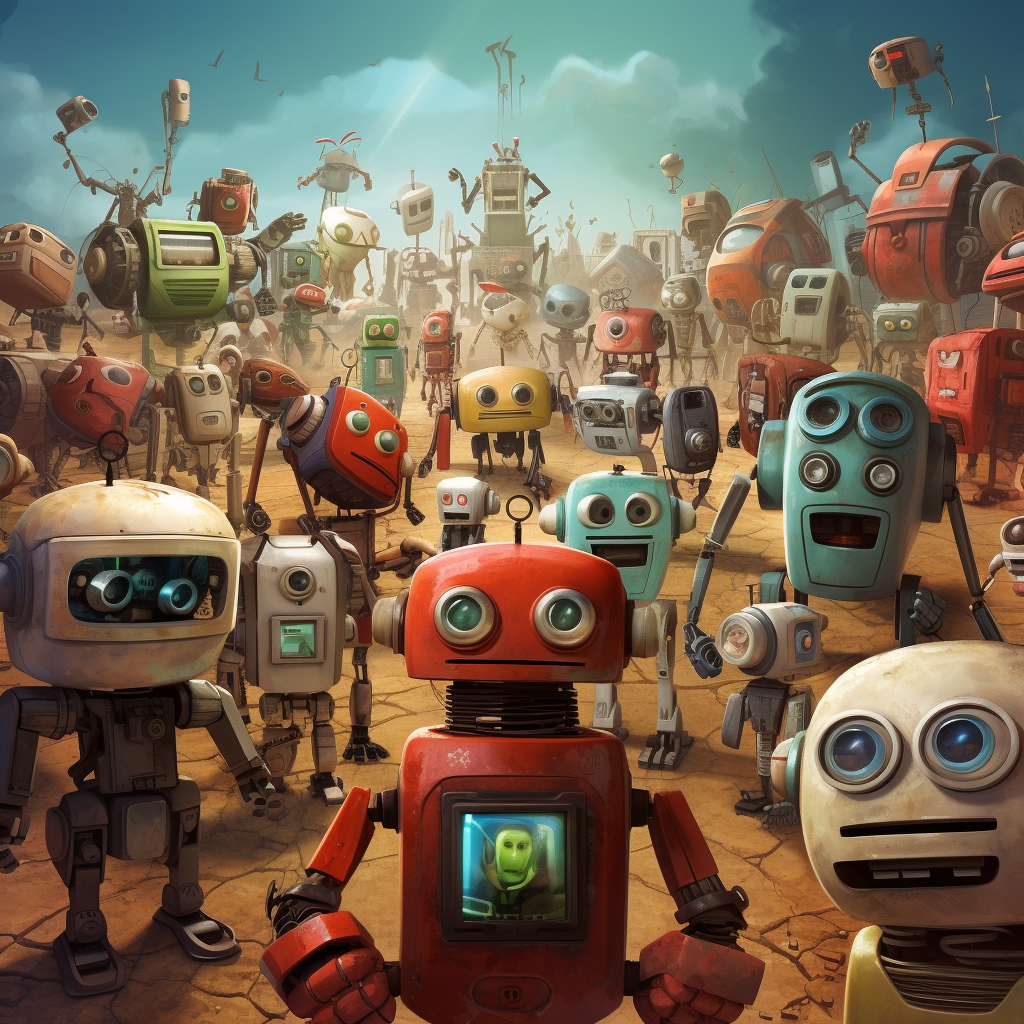 “L’alliance des robots” (Qant, M. de R. avec Midjourney)