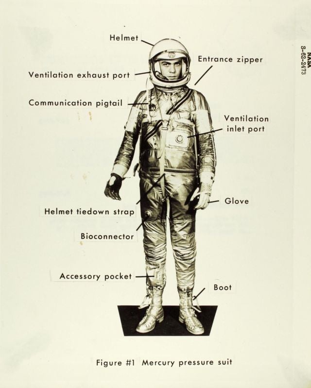 Mercury pressure suit, NASA, 1962.