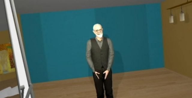 L'avatar VR de Sigmund Freud, image extraite de l'app Freud-Me (voir ci-dessous)