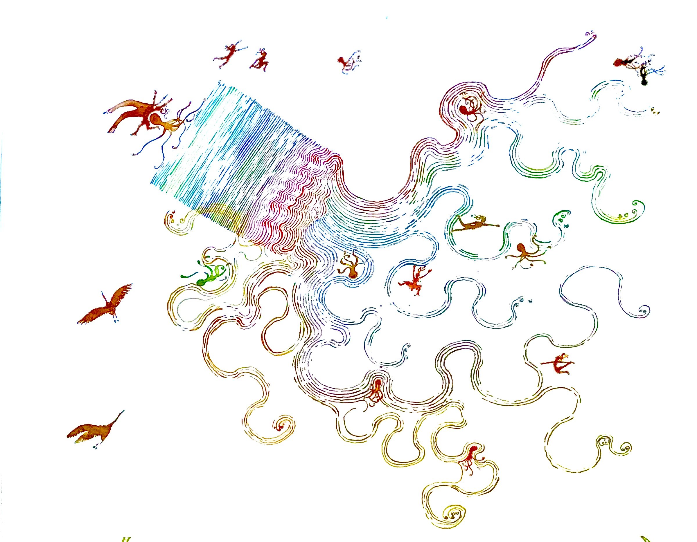 Profondeur et légèreté        Aquarelle sur papier, 50/70 cm, 2023