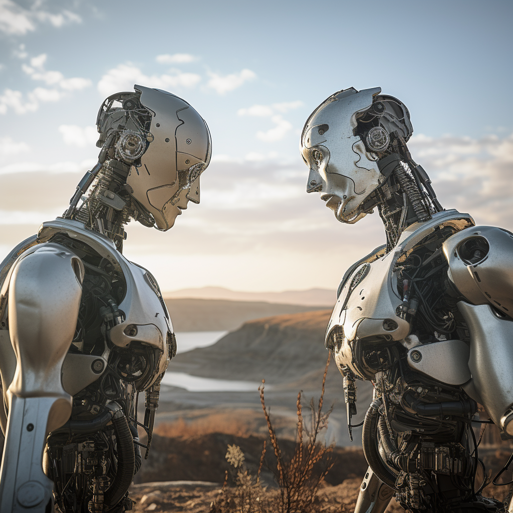 “Le duel des robots coréens” (Qant, M. de R. avec Midjourney)