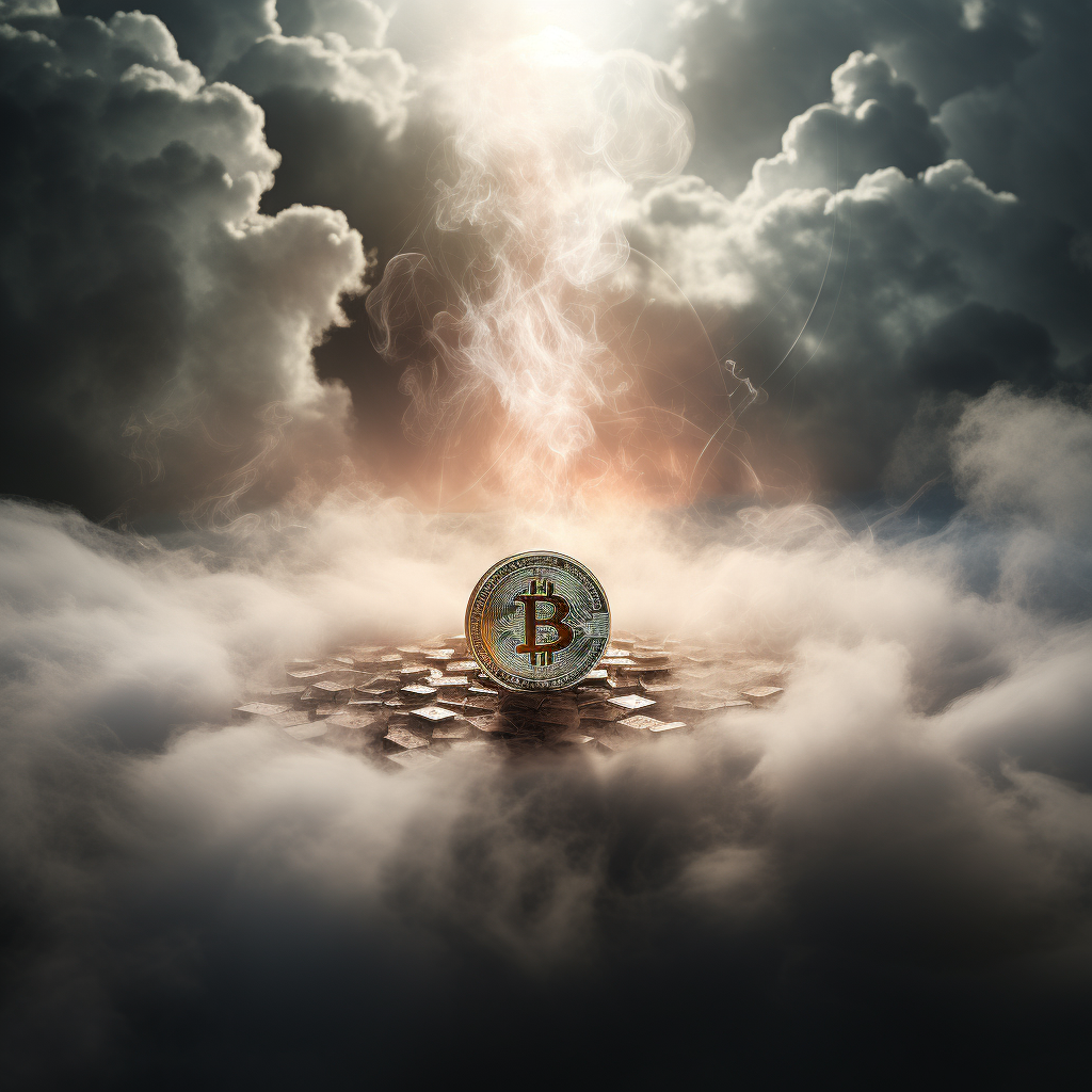 “Le ETF Bitcoin dans le flou” (Qant, M. de R. avec Midjourney)