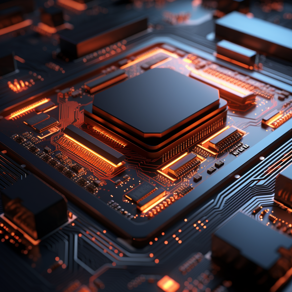 “Les puces IA du futur” (Qant, M. de R. avec Midjourney)