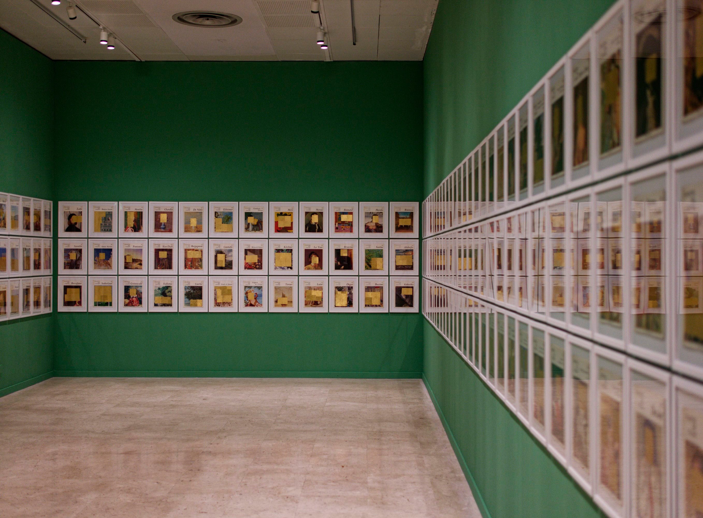 I Maestri Serie Oro — Flavio Favelli réinterprète les couvertures d'une série italienne emblématique, Maestri del Colore, avec des "feuilles d'or"… ou presque ! Saurez-vous deviner avec quoi c'est fait ?