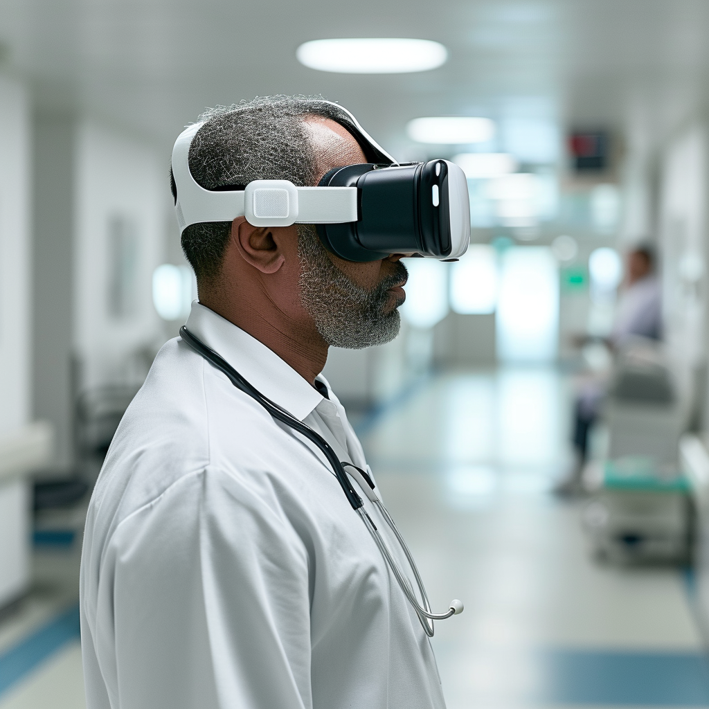 “Le Vision Pro au service du médecin” (Qant, M. de R. avec Midjourney)