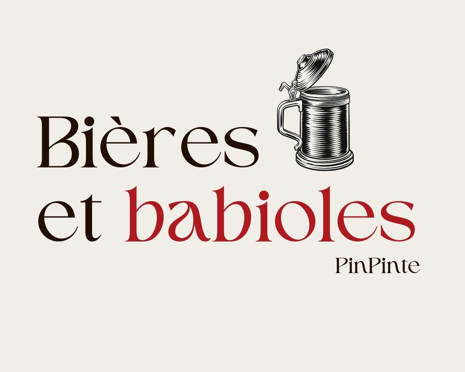 Illustration d'une chope à bière avec couvercle, loin d'être une babiole, très utile. 