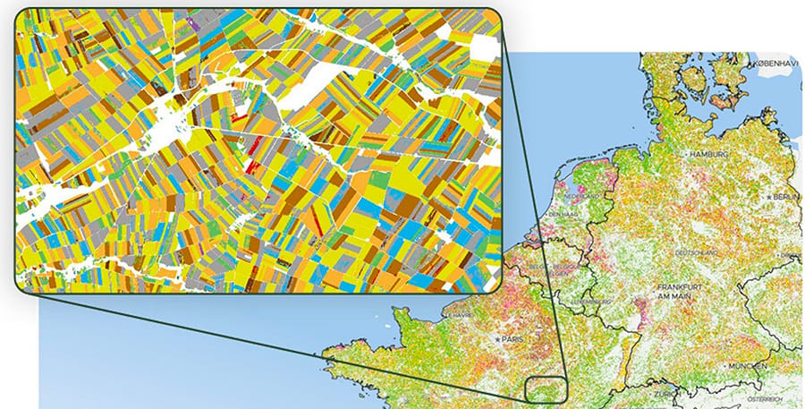 Grâce à sa techno, Kermap est capable d’identifier les cultures sur chaque parcelle agricole en Europe presque en temps réel // © Kermap 