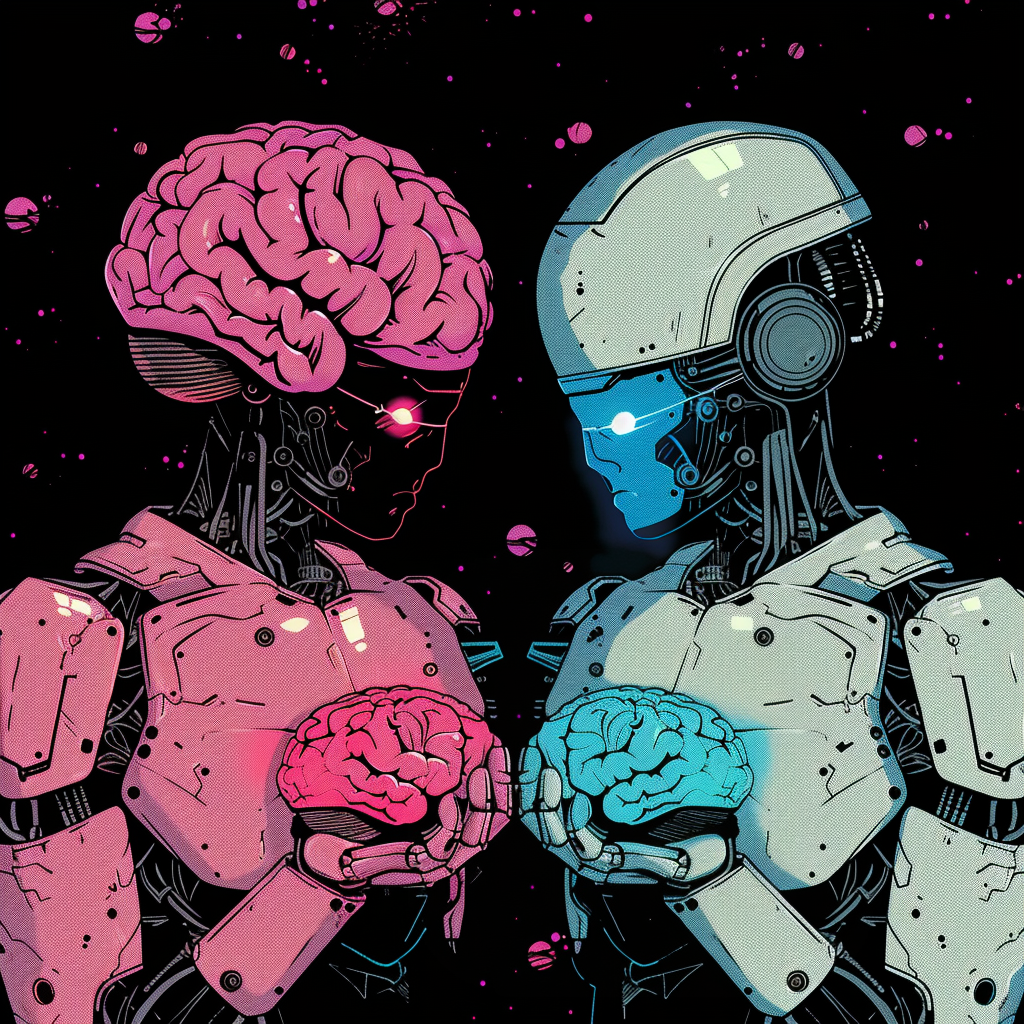 “L’IA pour détecter le genre des cerveaux” (Qant, M. de R. avec Midjourney)