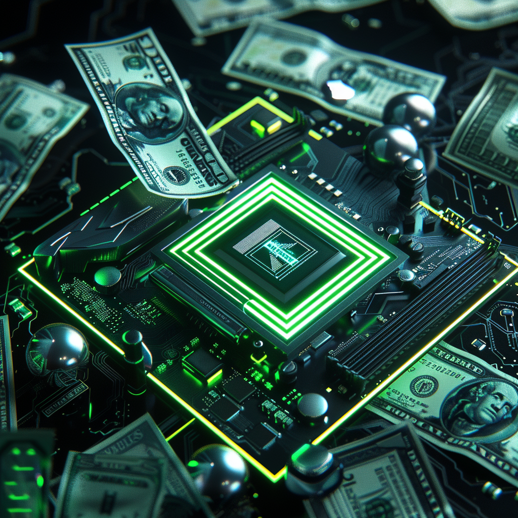 “Les semi-conducteurs croulent sous les dollars” (Qant, M. de R. avec Midjourney)