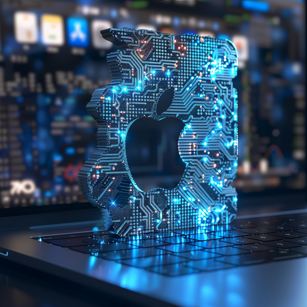 “Apple se prépare à l’ère post-quantique” (Qant, M. de R. avec Midjourney)