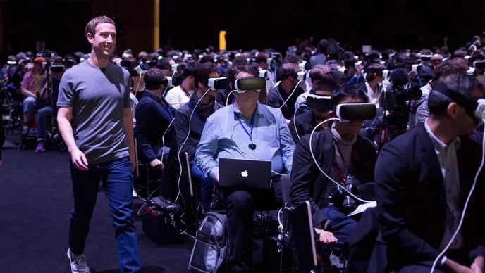 Marck Zuckerberg en 2016 au Mobile World Congress de Barcelone