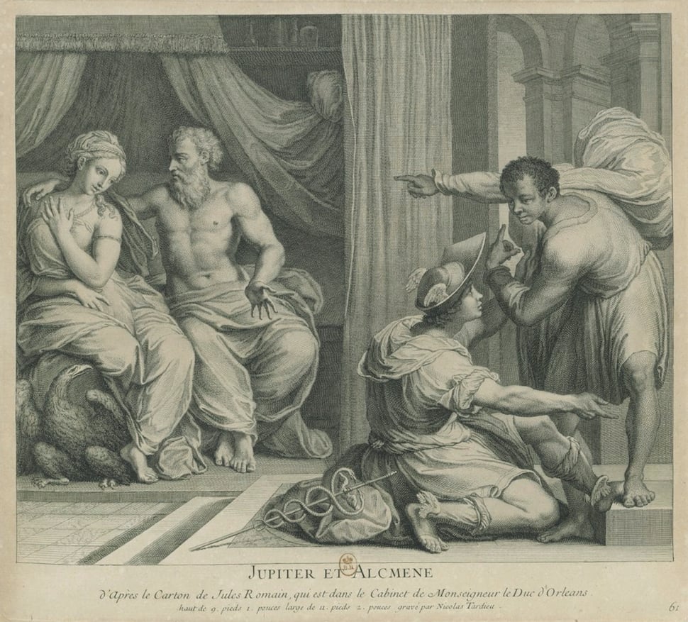 Jupiter et Alcmène, Gravure de Nicolas Tardieu