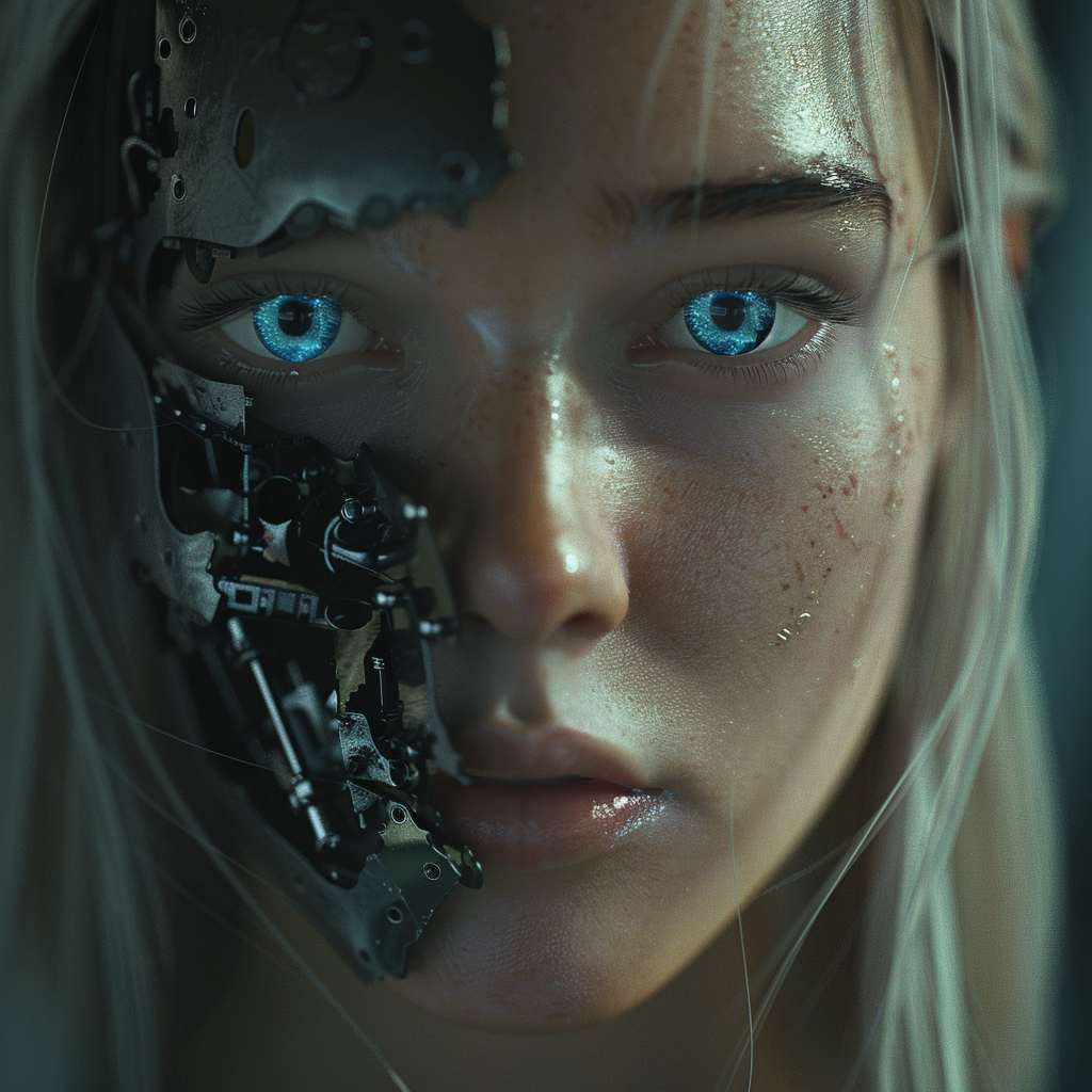 “Le robot se faisant passer pour humain” (Qant, M. de R. avec Midjourney)