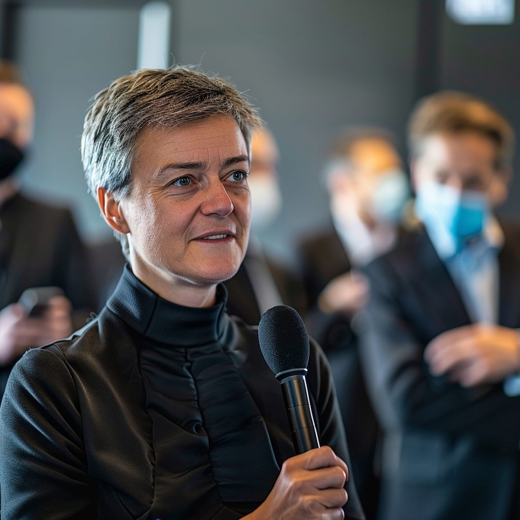 “Margrethe Verstager vue par Midjourney” (Qant, M. de R.)