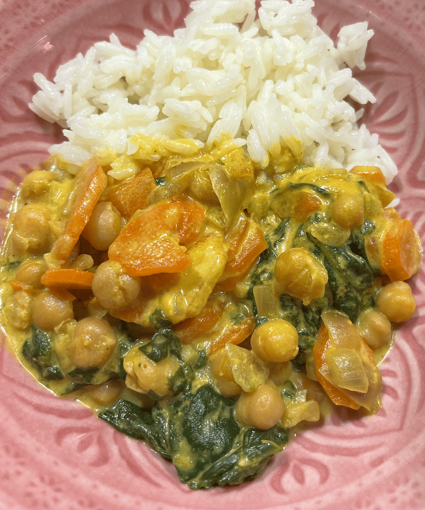Le curry de légumes, fait par mes soins, et validé par toute la famille ! 