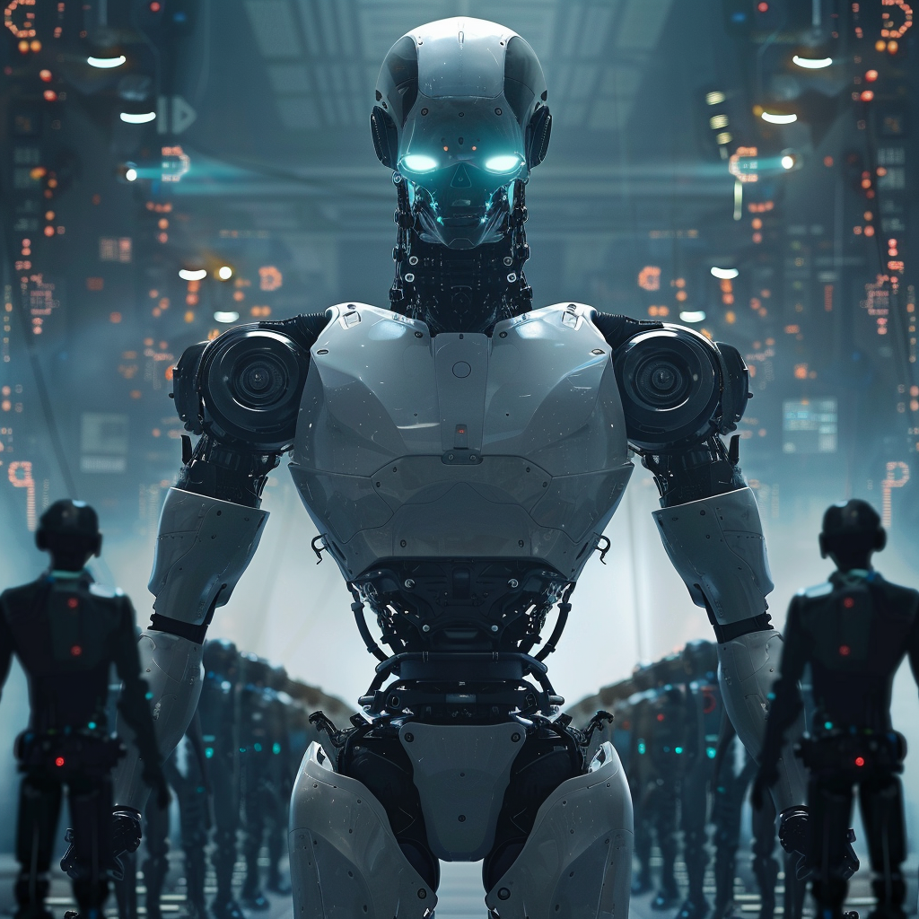 “Contrôler l’IA par l’action de l’homme” (Qant, M. de R. avec Midjourney)