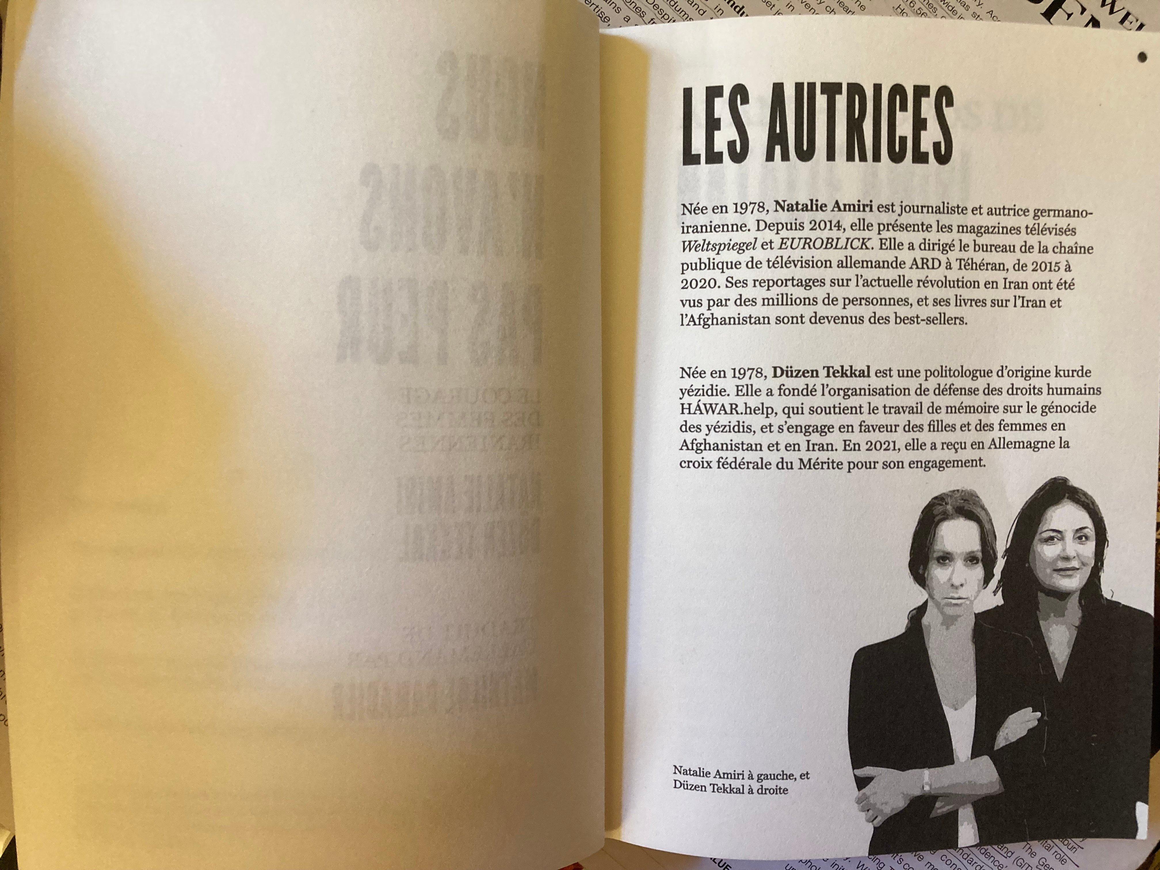 Les premières éditrices et auteures de ce livre de 16 Iraniennes qui témoignent