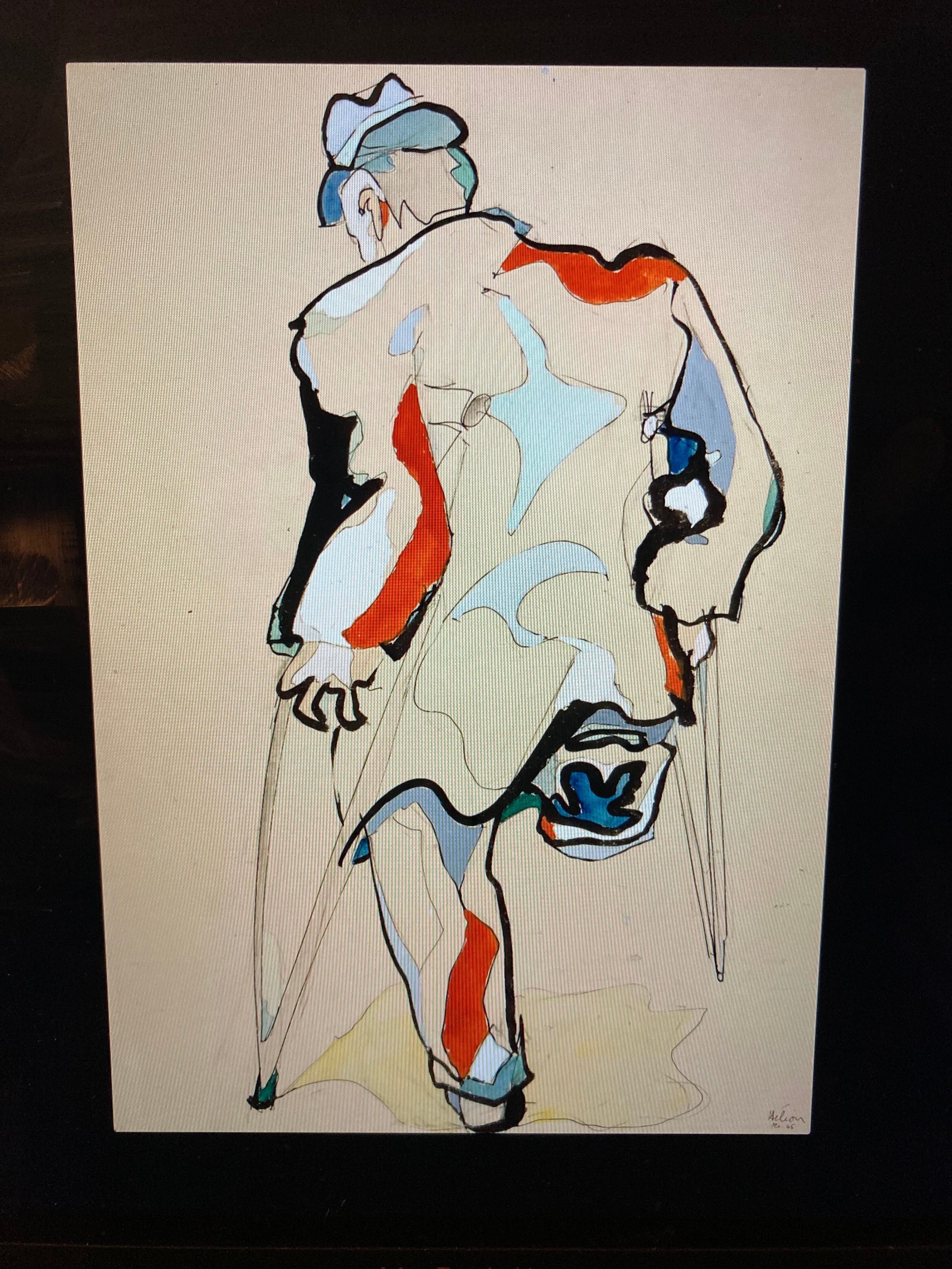 Toute l'empathie et la pudeur de Hélion qui baptise cette aquarelle "Figure gothique" une oeuvre de la galerie Margaron.