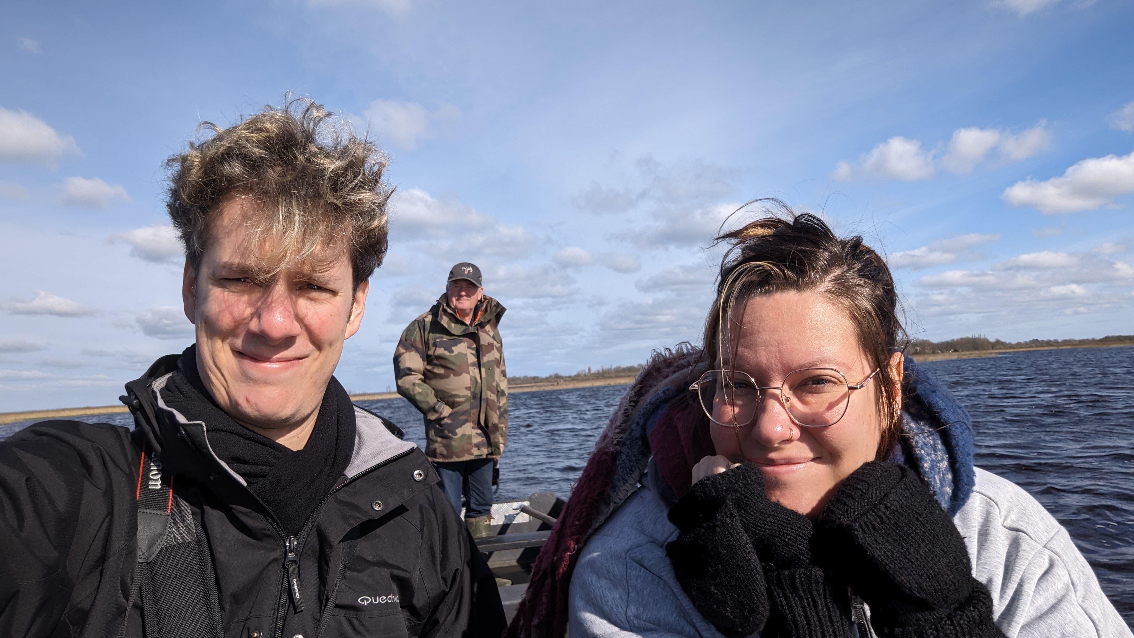 Michel, notre guide pour cette excursion dans "son" domaine. Techniquement, c'est vrai puisque le marais appartient aux habitants du coin en résidence principale, sous la forme d'un syndicat. Classe.