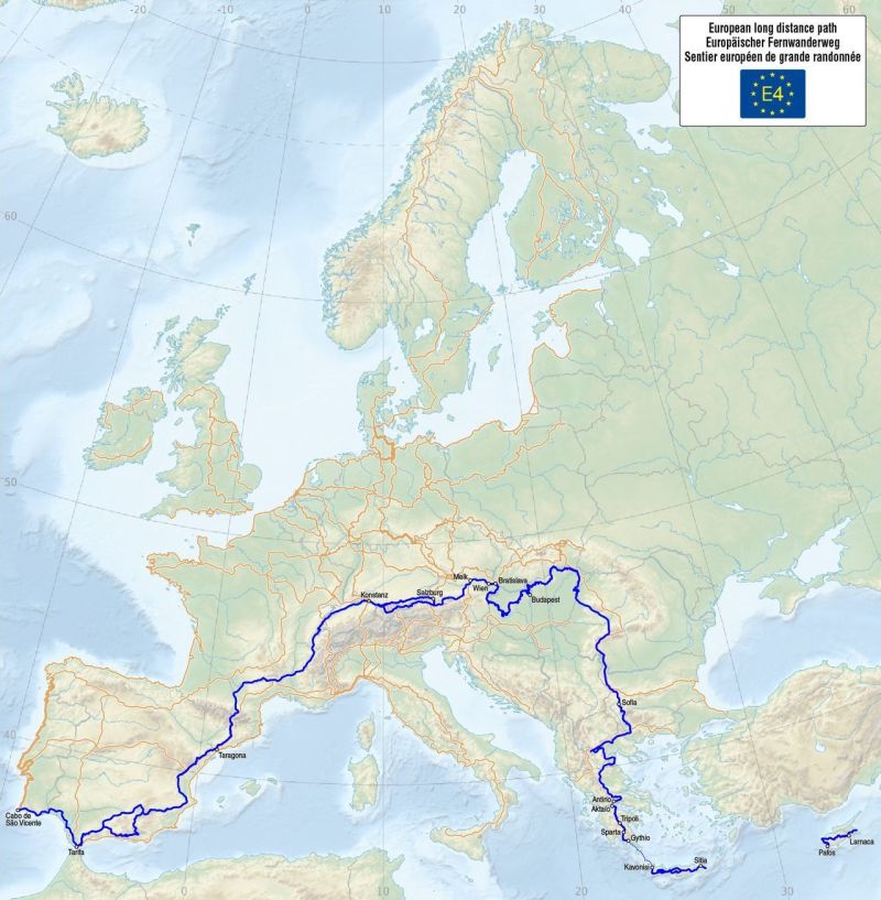 Parcours de l'E4 - Fédération européenne de randonnée