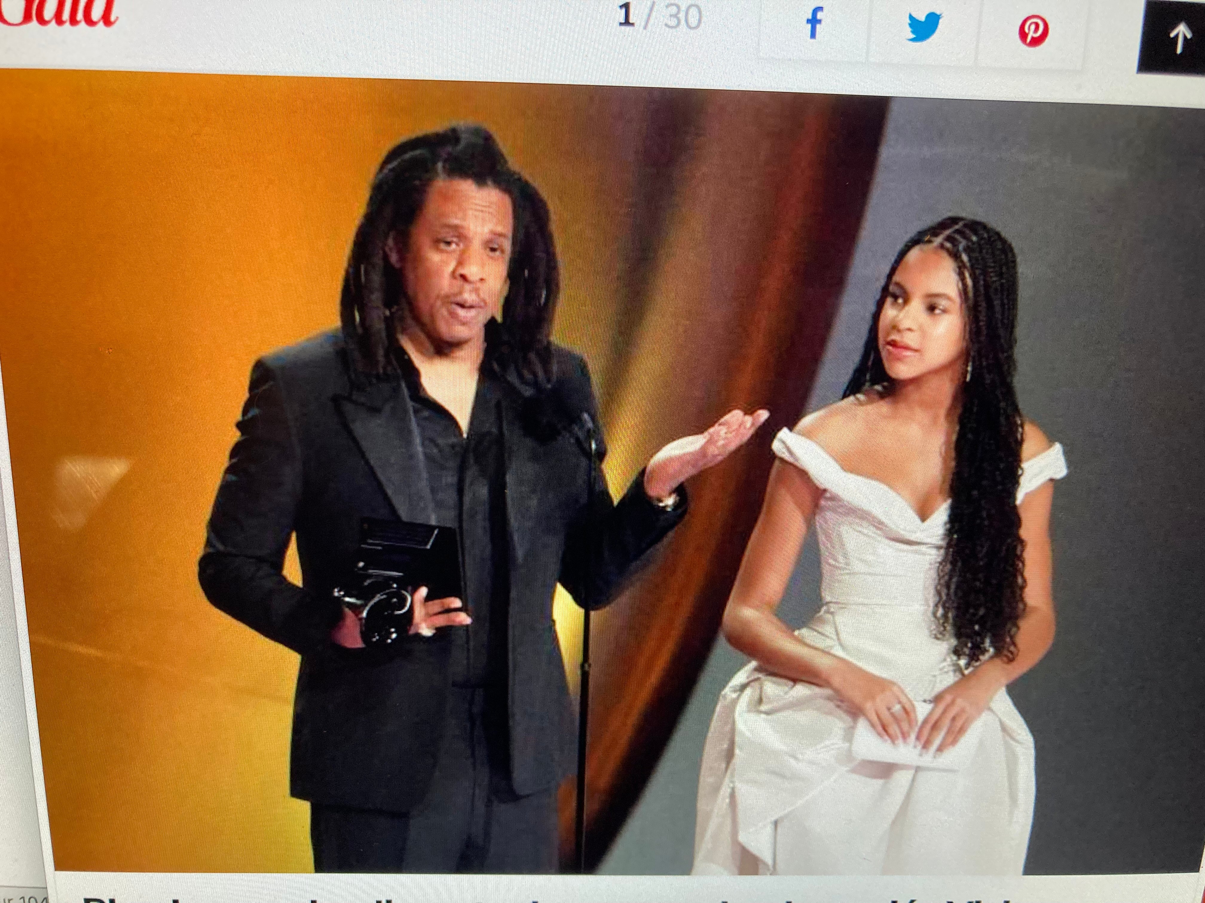 Avec sa fille pré-ado, Jay Z le 4 février aux Grammy Awards