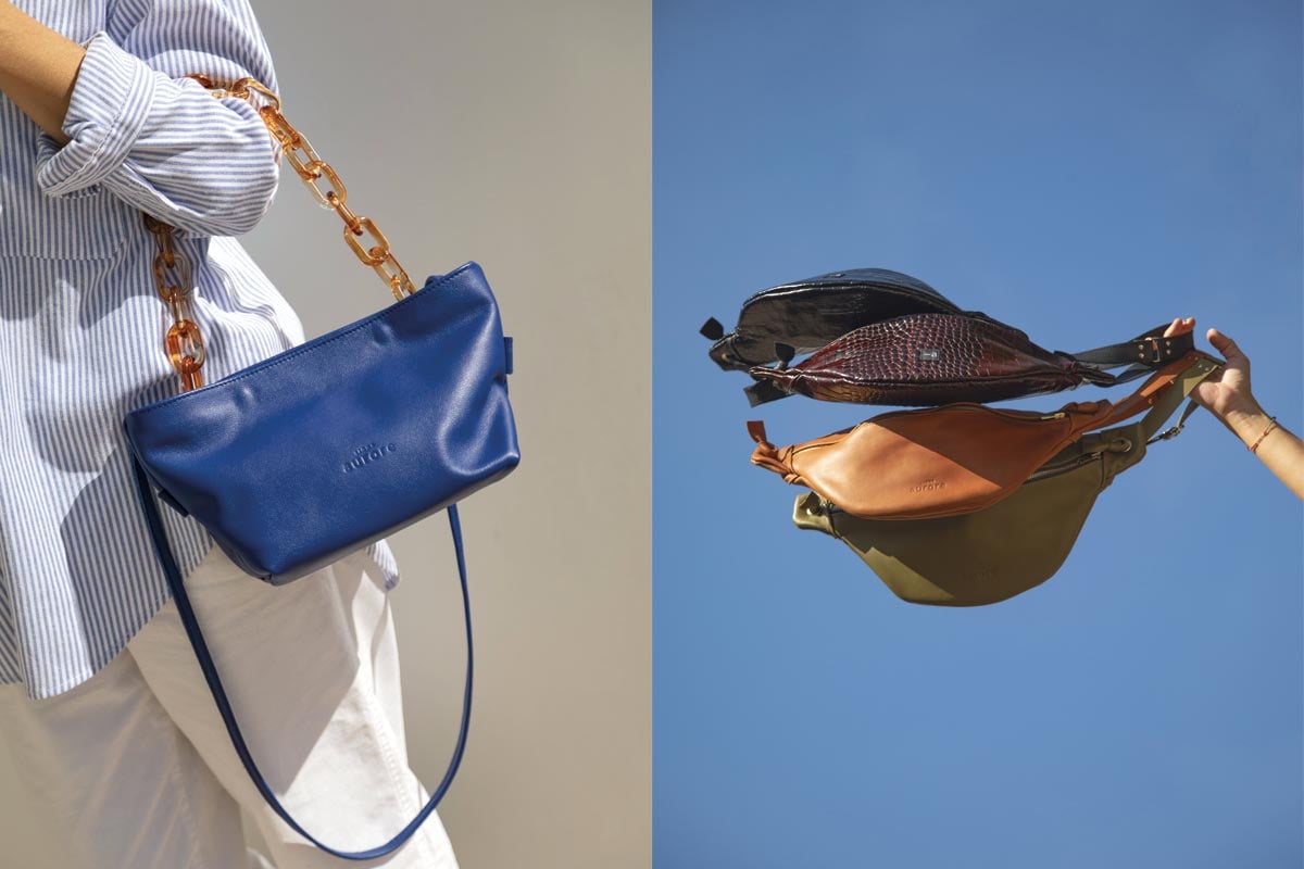 Sacs issus de la collection de maroquinerie artisanale Ligne Aurore © DR