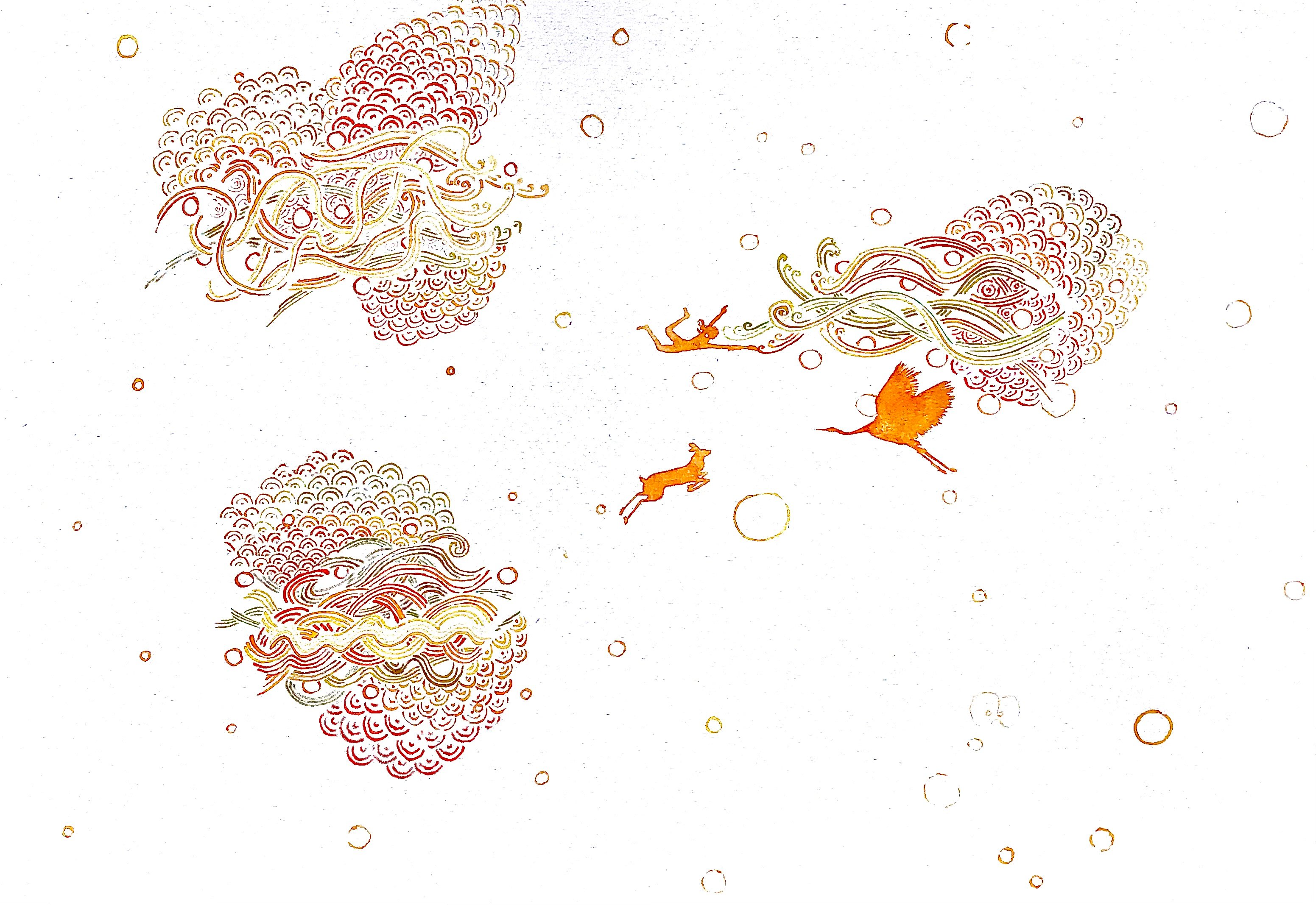 Circulation d’amour, Aquarelle sur papier, 29,7/42 cm, 2024