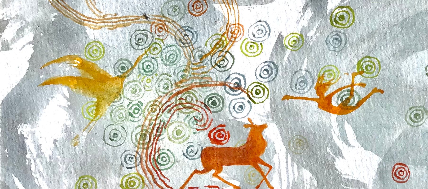 Nous voilà (détail), Aquarelle sur papier, 14,8/21 cm, 2024