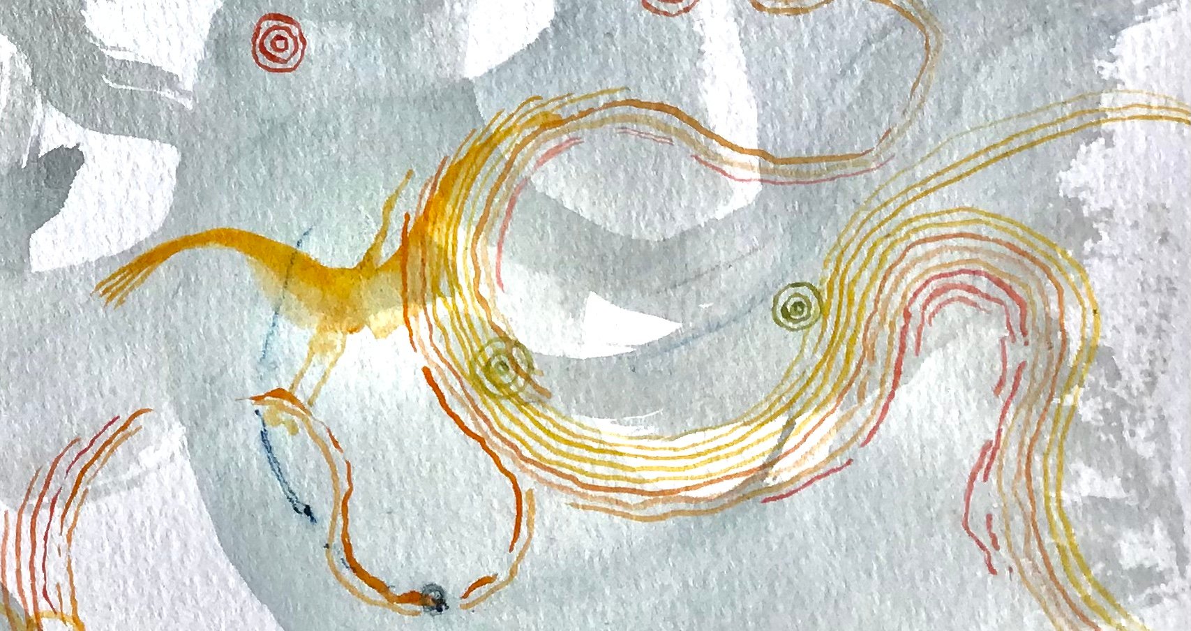 Nous voilà (détail), Aquarelle sur papier, 14,8/21 cm, 2024