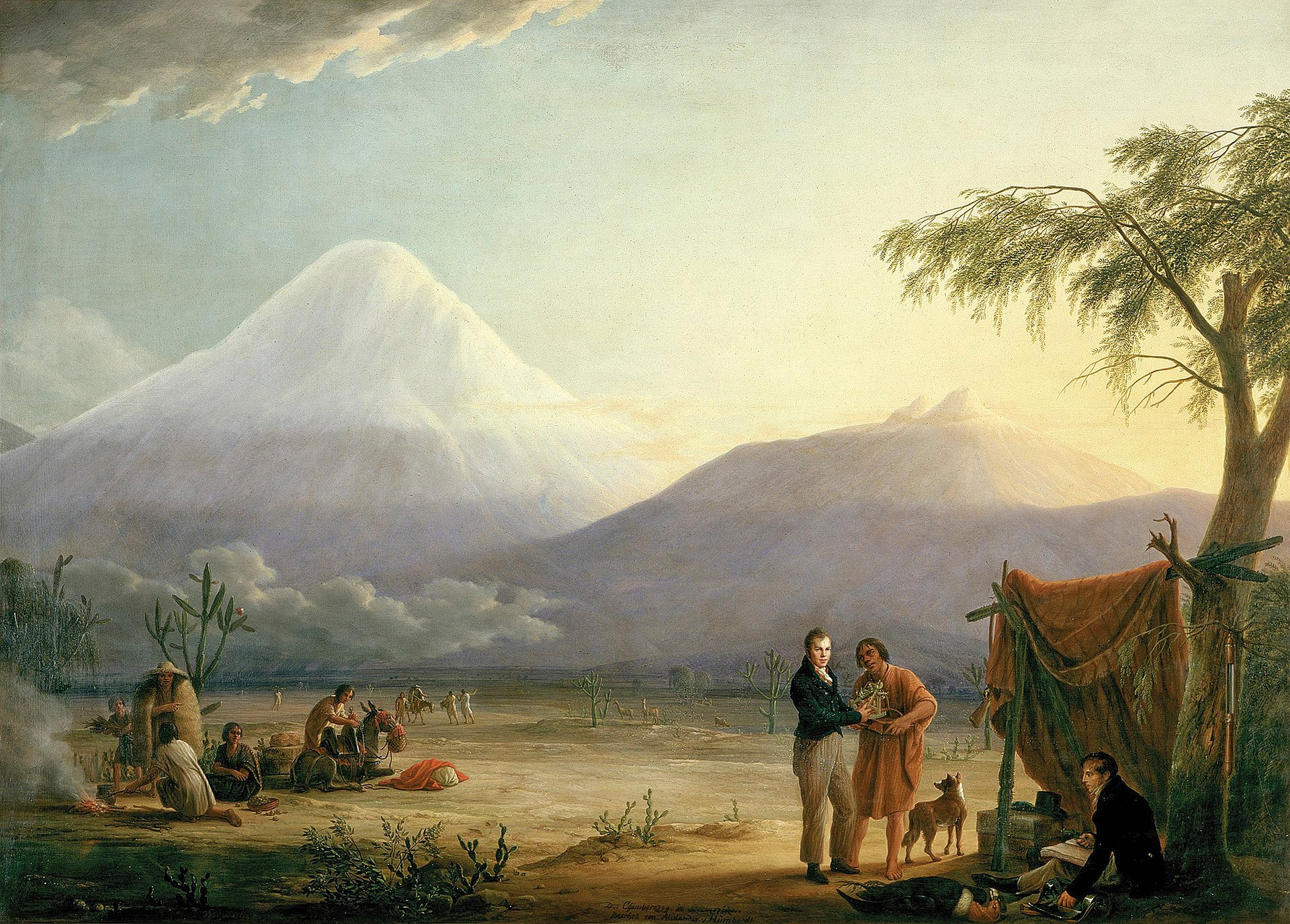 Alexander von Humboldt et Aimé Bonpland au pied du Chimborazo par Friedrich Georg Weitsch (1806).