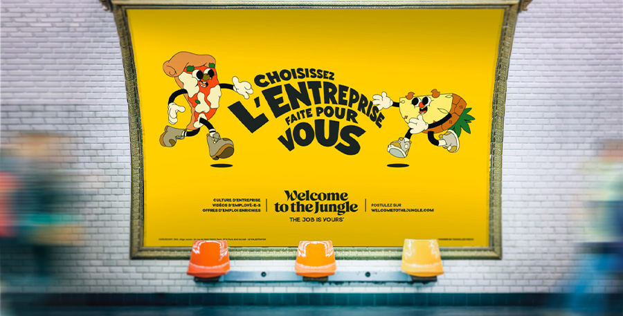 Toujours matcher la couleur de ses campagnes avec les fauteuils du métro / © WTTJ