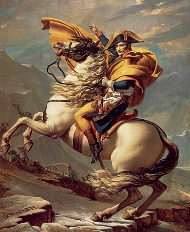 Jacques-Louis David, Bonaparte franchissant le Grand-Saint-Bernard, 1801, Musée national du château de Malmaison, Rueil-Malmaison