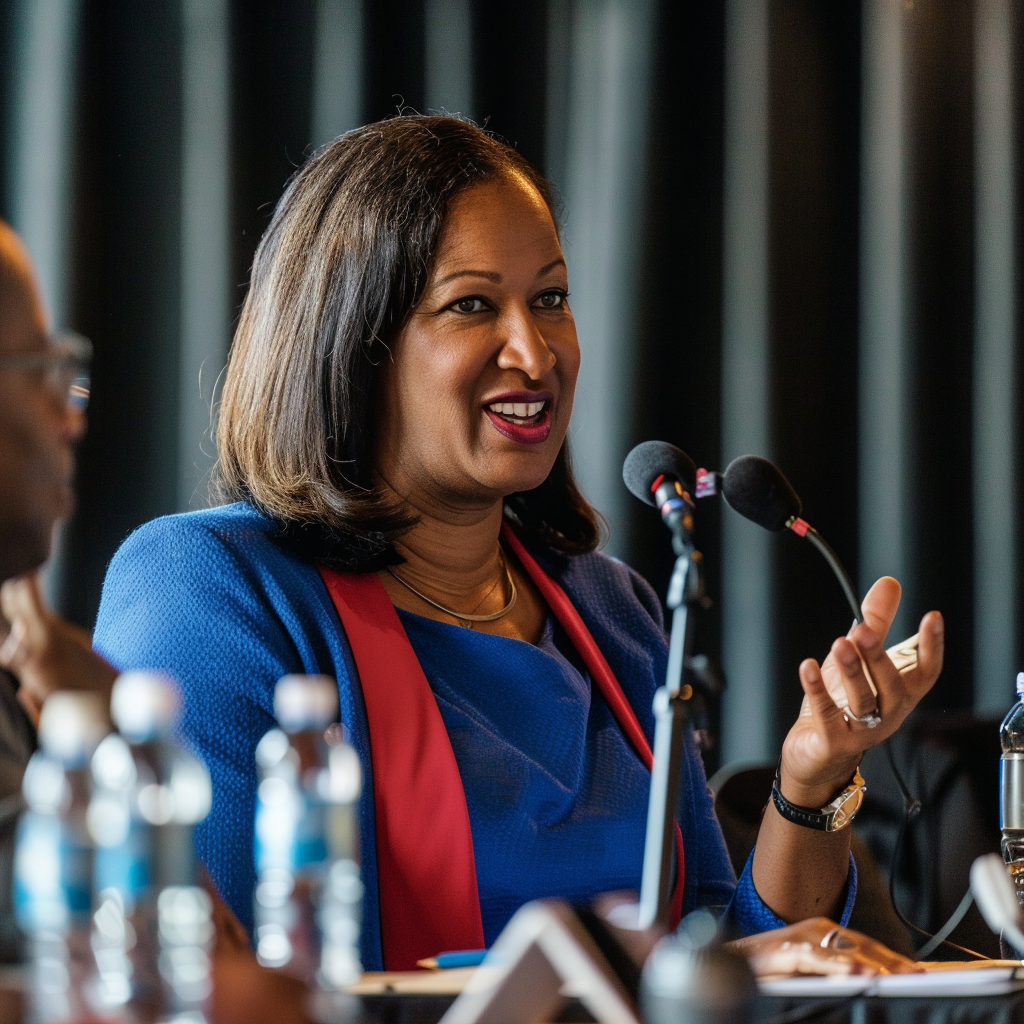 “Justina Nixon-Saintil vue par Midjourney” (Qant, M. de R.)