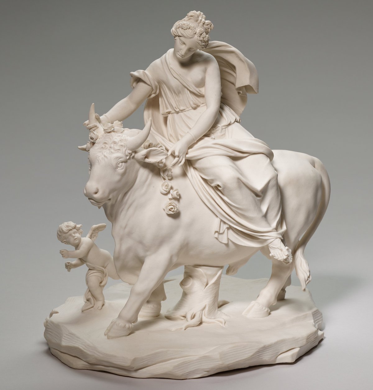 Sculpture en porcelaine de Giovanni Volpato à la fin du XVIIIème siècle représentant Europe et Zeus  