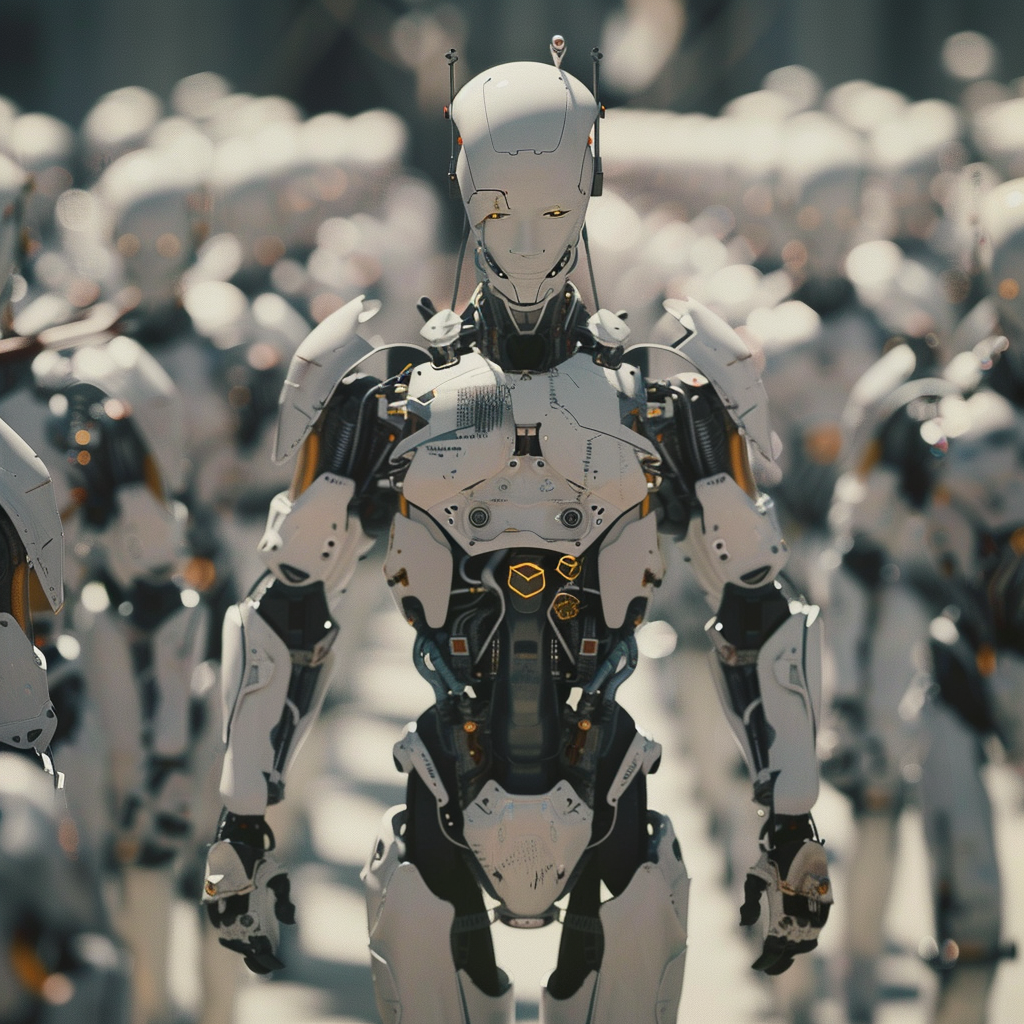 “La marche triomphale du robot” (Qant, M. de R. avec Midjourney)