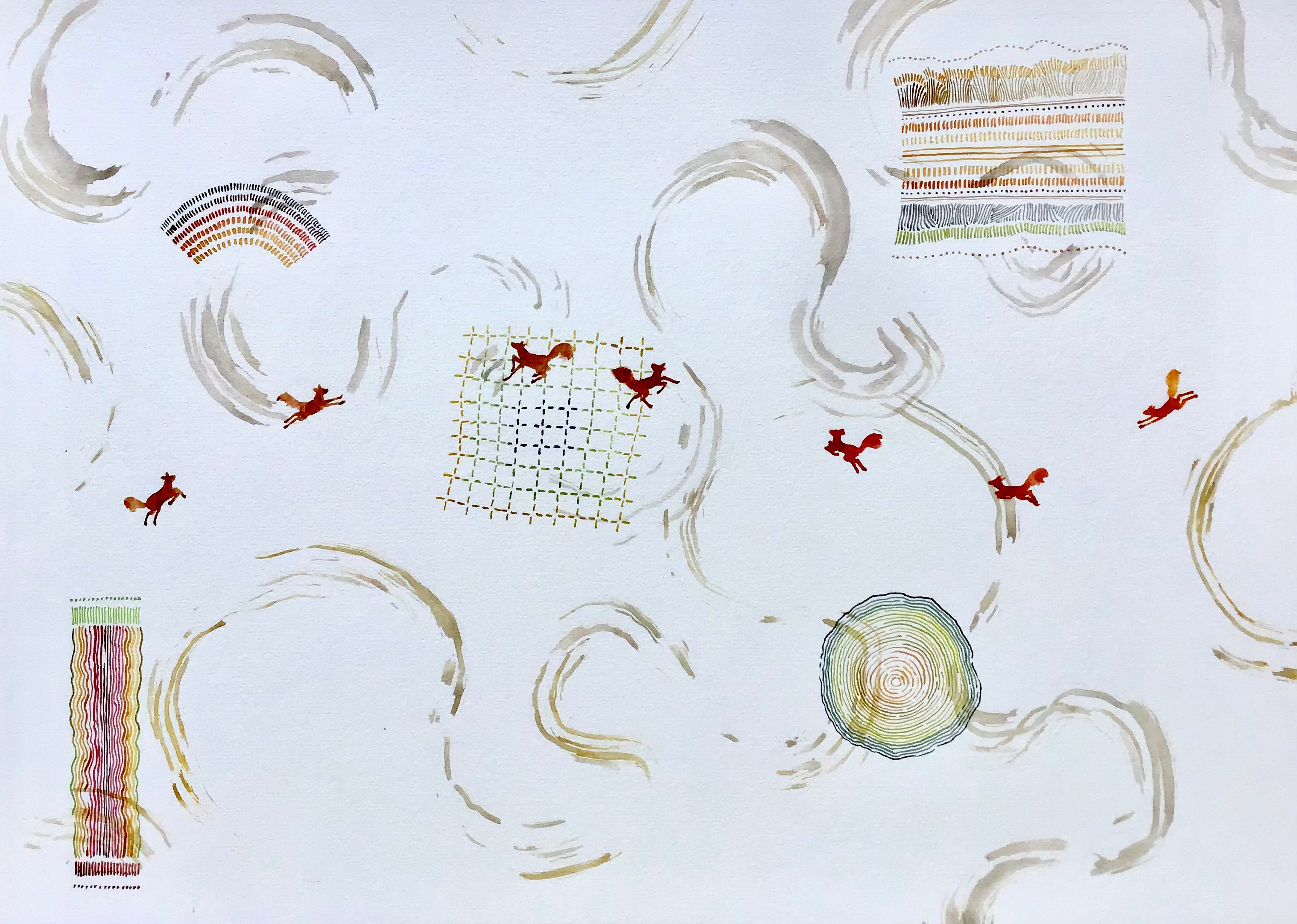 Culture - Relation, Aquarelle sur papier, 29,7/42 cm, Avril 2024