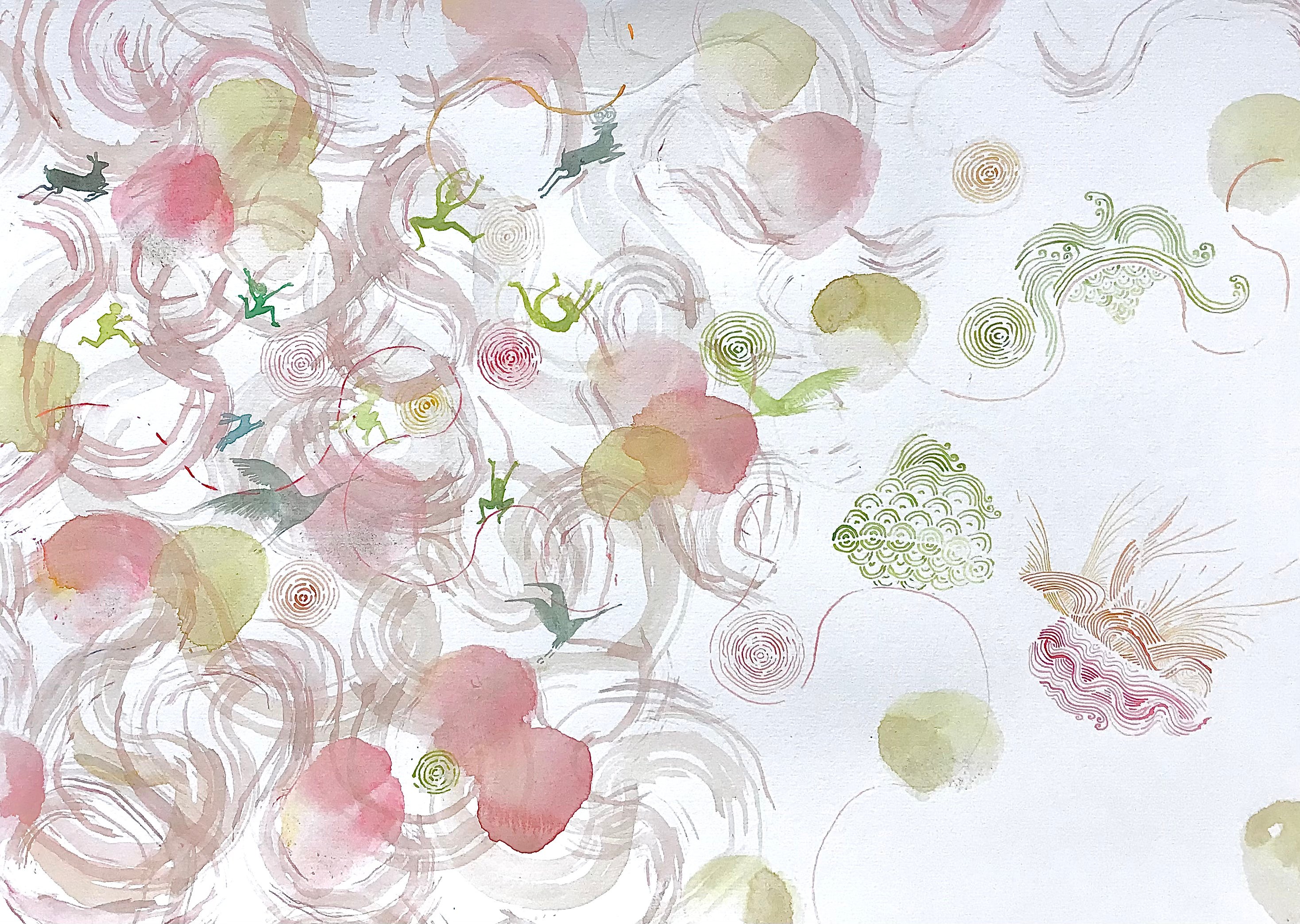 Ah, la joie du désordre, Aquarelle sur papier, 29,7/42 cm, Avril 2024