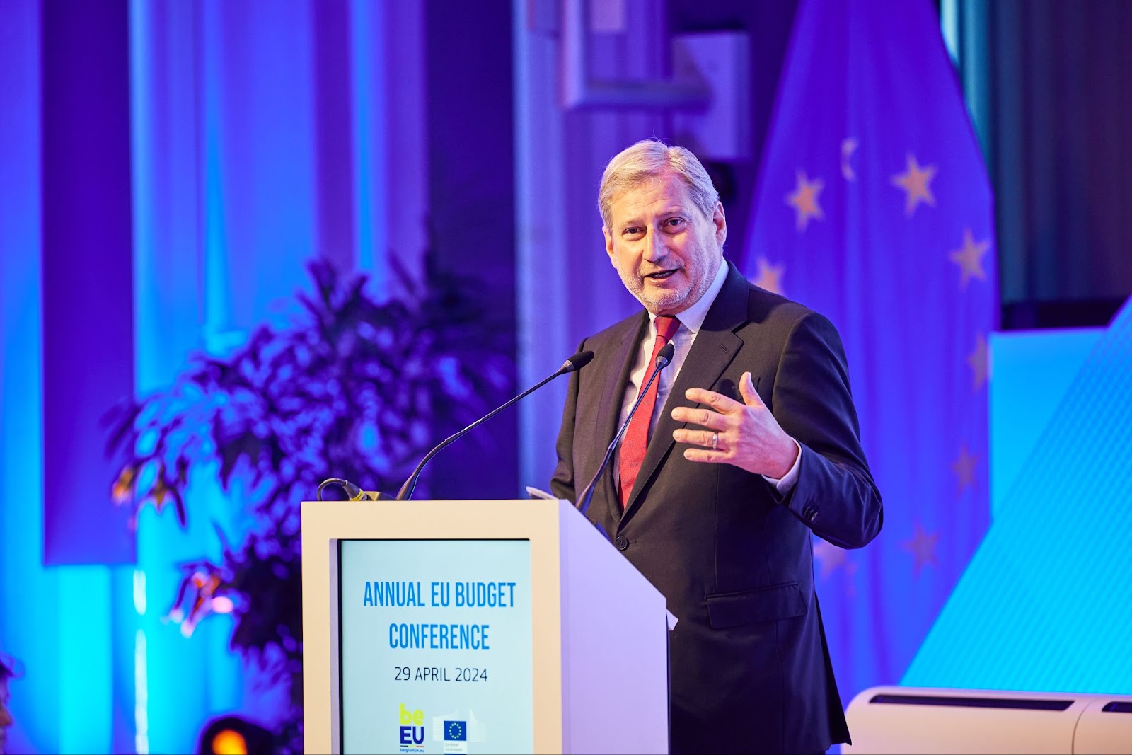 Johannes Hahn, commissaire européen au budget et à l’administration, lors de la conférence annuelle sur le budget de l’UE © Commission européenne