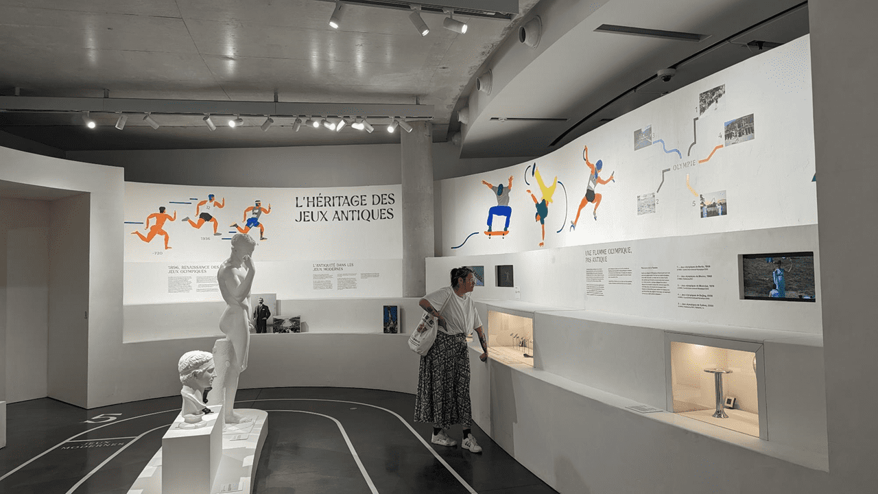 Année olympique oblige, qui plus est en France, le musée propose une exposition temporaire à ce sujet qui nous plonge dans l’histoire des Jeux Olympiques jusqu’à aujourd’hui. Pareil, plutôt bien fichue !